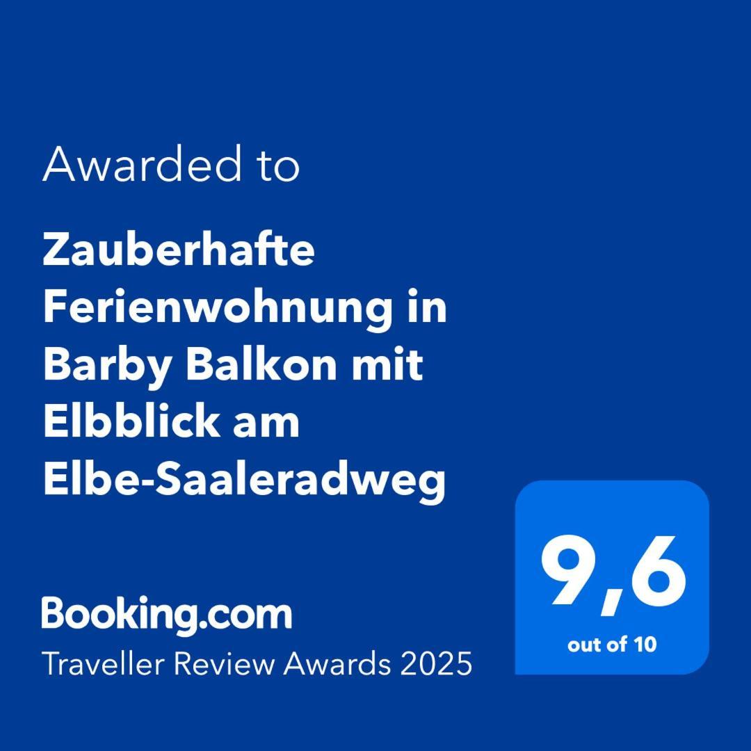 Zauberhafte Ferienwohnung In Barby Balkon Mit Elbblick Am Elbe-Saaleradweg 外观 照片